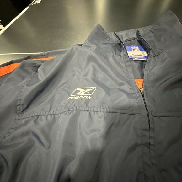 Chicago Bears NFL Team Apparel On Field Mens Large Reebok Zip Jacket Blue/Orange - Picture 4 of 10